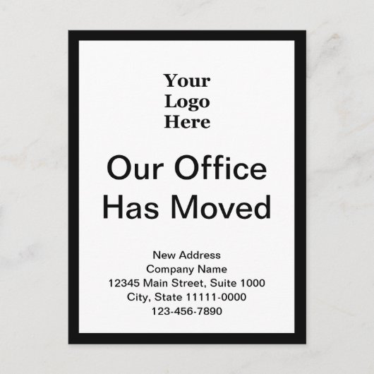 Zakelijke adreswijziging zwart-wit 2-zijdig briefkaart (Voorkant)