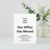 Zakelijke adreswijziging zwart-wit briefkaart (Staand voorkant)