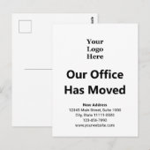 Zakelijke adreswijziging zwart-wit briefkaart (Voorkant / Achterkant)