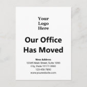 Zakelijke adreswijziging zwart-wit briefkaart (Voorkant)