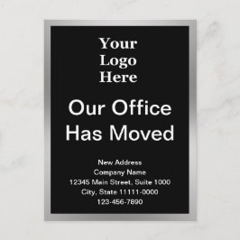 Zakelijke adreswijziging Zwart & Zilver 2-zijdig Briefkaart
