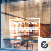 Zakelijke advertentie promotioneel gepersonaliseer raamsticker (Cafe Raam)