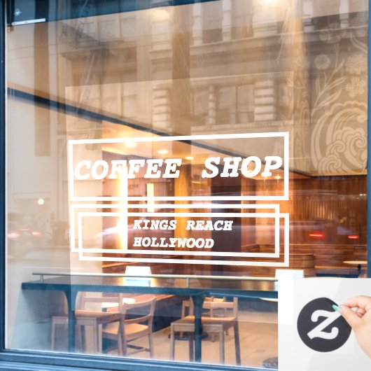 Zakelijke advertentie promotioneel gepersonaliseer raamsticker (Cafe Raam)