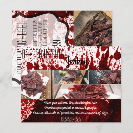 Zakelijke Adverteren Kaart Bloedspetter Vampier (Voorkant / Achterkant)