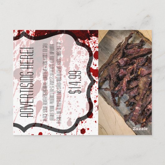 Zakelijke Adverteren Kaart Bloedspetter Vampier (Achterkant)