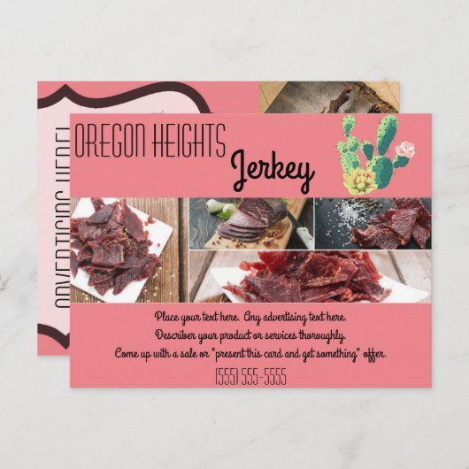 Zakelijke Adverteren Kaart Bohemian Cactus Succule (Voorkant / Achterkant)