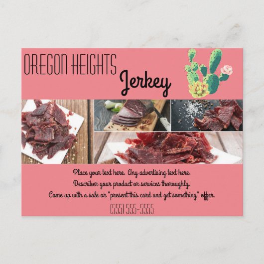 Zakelijke Adverteren Kaart Bohemian Cactus Succule (Voorkant)