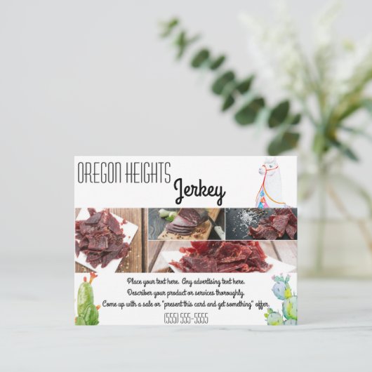 Zakelijke Adverteren Kaart Boho Llama Bohemian Cac (Staand voorkant)