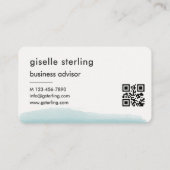 Zakelijke adviseur waterverf QR-code Visitekaartje (Achterkant)