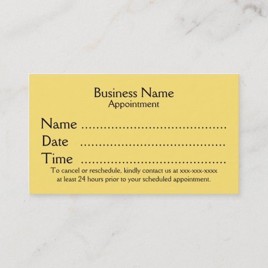 Zakelijke Afspraakkaarten Vrouwelijk Afsprakenkaartje (Achterkant)