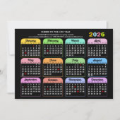 Zakelijke agenda 2026 Modern Zwart Eenvoudige Kleu Feestdagenkaart (Voorkant)