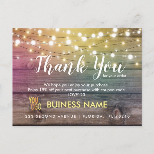 Zakelijke ansichtkaart voor promotie dank u aankondigingskaart (Voorkant)