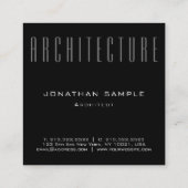 Zakelijke architect Elegant Professional Sjabloon Vierkante Visitekaartje (Achterkant)