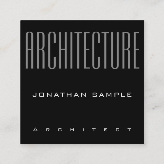 Zakelijke architect Elegant Professional Sjabloon Vierkante Visitekaartje (Voorkant)