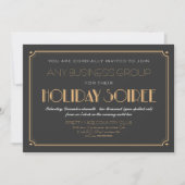 Zakelijke Art Deco Soiree Vakantie Party Uitnodigi Kaart (Voorkant)