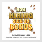 Zakelijke banen nu het inhuren van werknemers op m raamsticker (Vel)