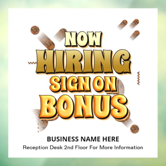 Zakelijke banen nu het inhuren van werknemers op m raamsticker (Vel 3)