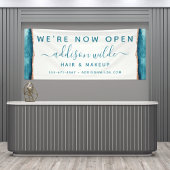 Zakelijke banner voor blauwgroen en Gold Waterverf