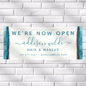 Zakelijke banner voor blauwgroen en Gold Waterverf