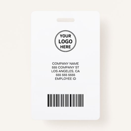 Zakelijke barcode ID Kaart Logo Foto personeel Badge (Achterkant)