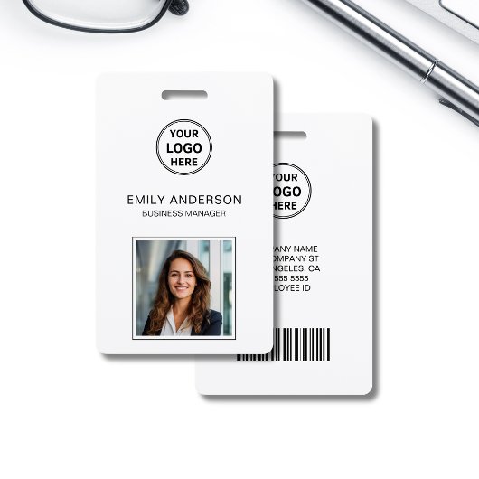Zakelijke barcode ID Kaart Logo Foto personeel Badge