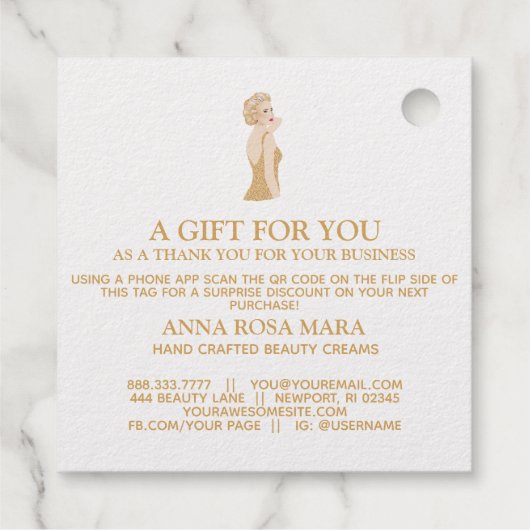 *~* Zakelijke Barcode QR Code Dank u Gift Label (Achterkant)