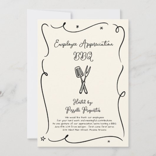Zakelijke BBQ-partij voor waardering van werknemer Kaart (Voorkant)