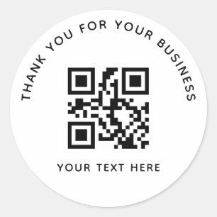 Zakelijke bedank QR-code wit Ronde Sticker