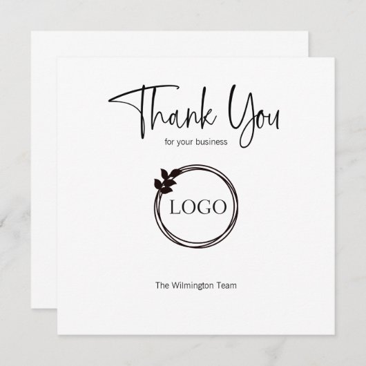Zakelijke bedankkaart gepersonaliseerd met Logo (Voorkant / Achterkant)