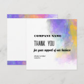Zakelijke bedankkaart Heldere Kleurrijke Kunst (Voorkant / Achterkant)