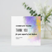 Zakelijke bedankkaart Heldere Kleurrijke Kunst (Staand voorkant)