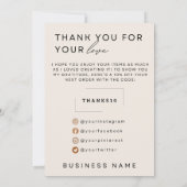 Zakelijke bedankkaart in beige bijsluiter (Achterkant)
