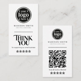 Zakelijke bedankkaart met QR-code review Visitekaartje