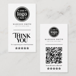 Zakelijke bedankkaart met QR-code review Visitekaartje