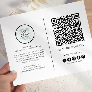 Zakelijke bedankkaart QR-code Flyer