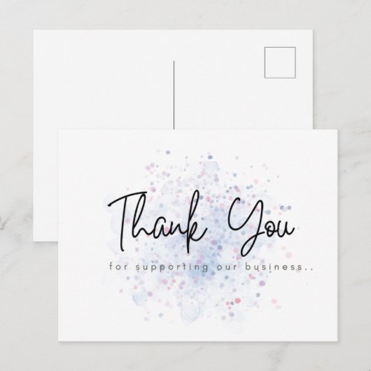 Zakelijke bedankkaartjes briefkaart (Voorkant / Achterkant)