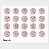 Zakelijke bedankstickers Aangepaste logo Roze Blus Ronde Sticker (Vel)