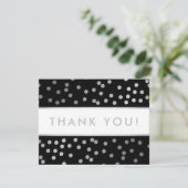 ZAKELIJKE BEDANKT modern glam zilver confetti spot (Staand voorkant)