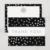 ZAKELIJKE BEDANKT modern glam zilver confetti spot (Voorkant / Achterkant)