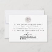 ZAKELIJKE BEDANKT modern minimal order insert roze (Achterkant)