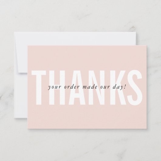 ZAKELIJKE BEDANKT modern minimal order insert roze (Voorkant)