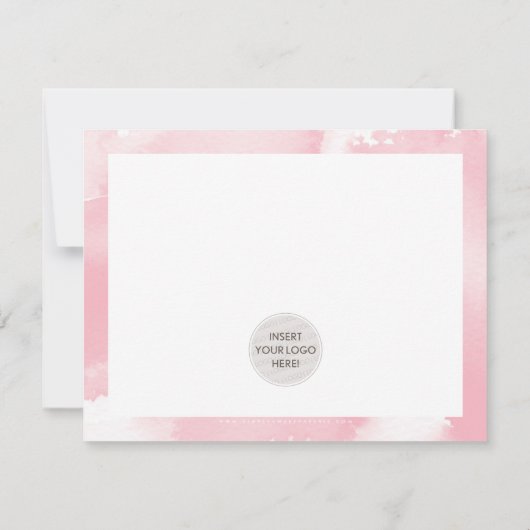ZAKELIJKE BEDANKT moderne waterverf  roze LOGO (Achterkant)