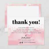 ZAKELIJKE BEDANKT moderne waterverf  roze LOGO (Voorkant / Achterkant)