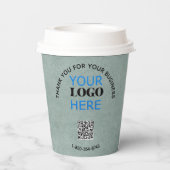 Zakelijke Bedankt Textuur Kijk Telefoon Logo QR Co Papieren Bekers (Achterkant)