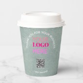 Zakelijke Bedankt Textuur Kijk Telefoon Logo QR Co Papieren Bekers (Voorkant)
