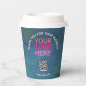 Zakelijke Bedankt Textuur Kijk Telefoon Logo QR Co Papieren Bekers (Achterkant)