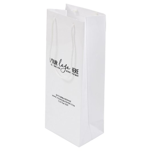 Zakelijke bedrijfslogo bedrijfsuitstalling  wijn cadeautas (Voorkant Gekanteld)