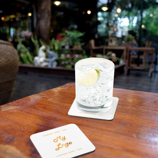 Zakelijke bedrijfslogo tekst slogan goud merk kleu bier onderzetter