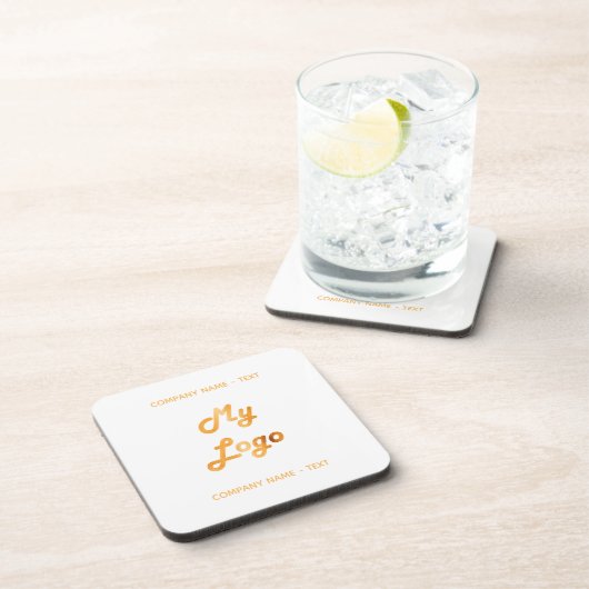 Zakelijke bedrijfslogo tekst slogan goud merk kleu bier onderzetter (Rechterzijde)