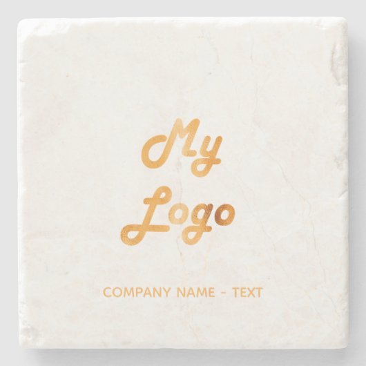 Zakelijke bedrijfslogo tekst slogan goud stenen onderzetter (Voorkant)